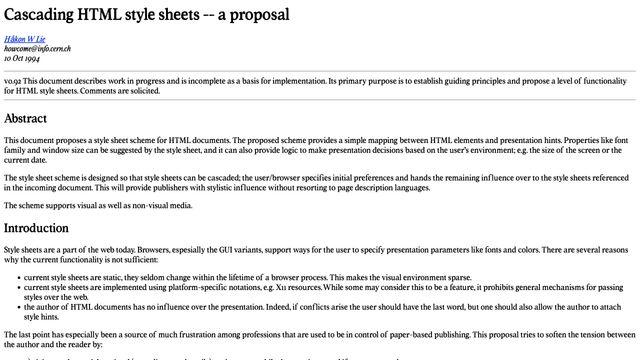 Cascading HTML Stylesheets -- a proposal