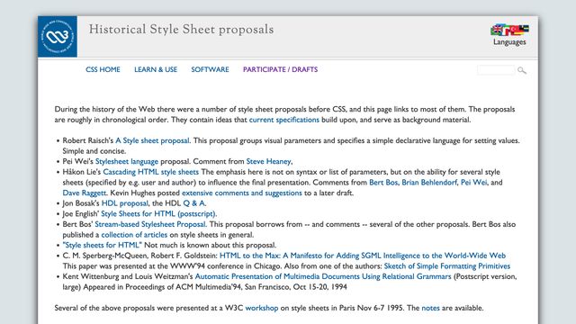 Historical style sheet proposals